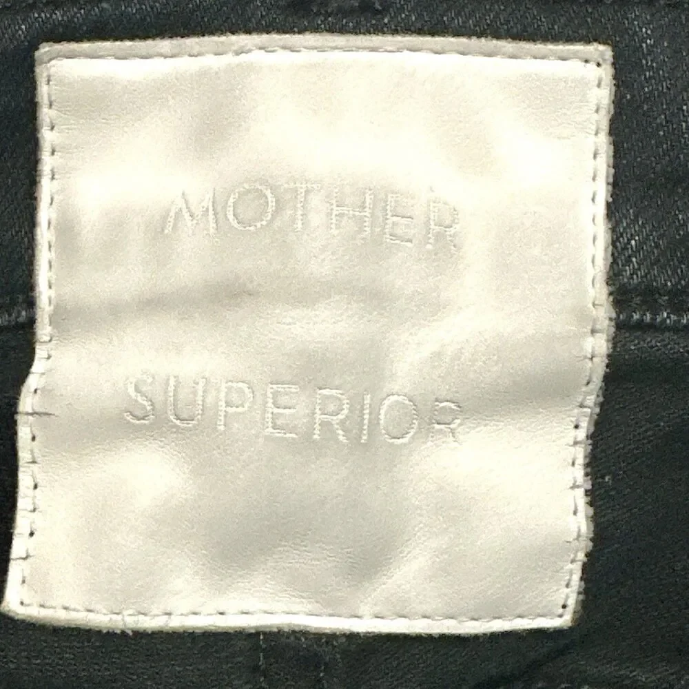 Mother Superior Jeans Black Size 25 The Scrapper Cuff Ankle Fray Who’s Sorry Now - Picture 10 of 14